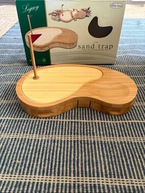 Legacy Sand Trap Bamboo Wine and Cheese Board with Red Flag
